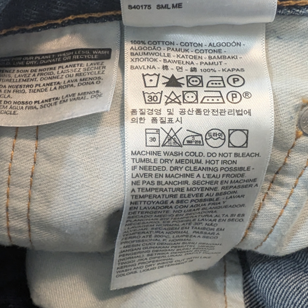 Levi's 550 Dark Blue Straight Relaxed Jeans Red Tab 38x32 Excel Used Cond Men's - Picture 5 of 6